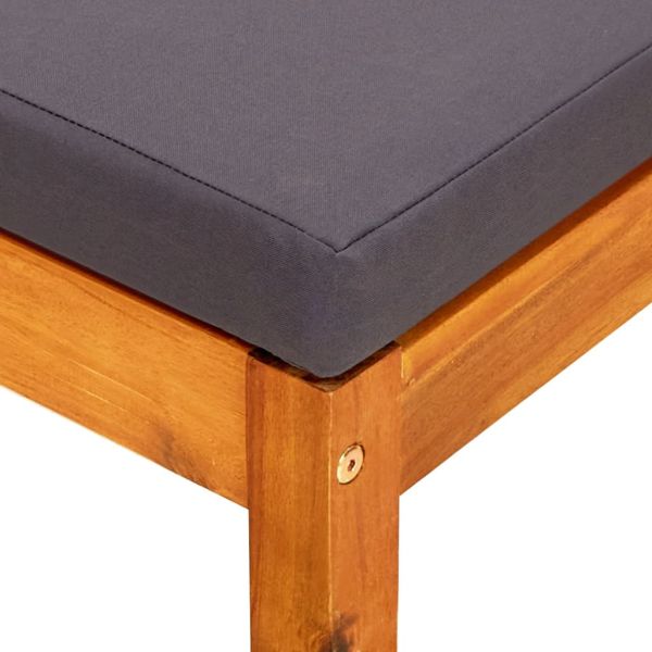 Градинска пейка със сенник и табуретки за крака, акация масив