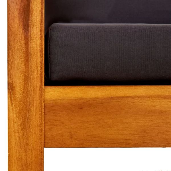 Градинска пейка с маса и табуретки за крака, акация масив