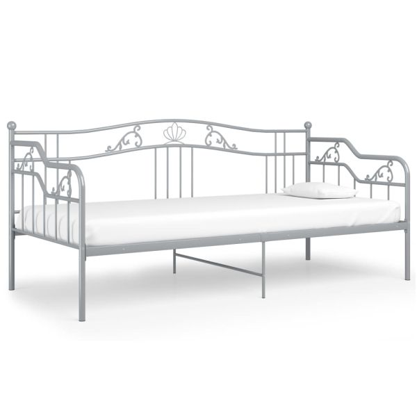 Рамка за разтегателен диван, сива, метал, 90x200 см