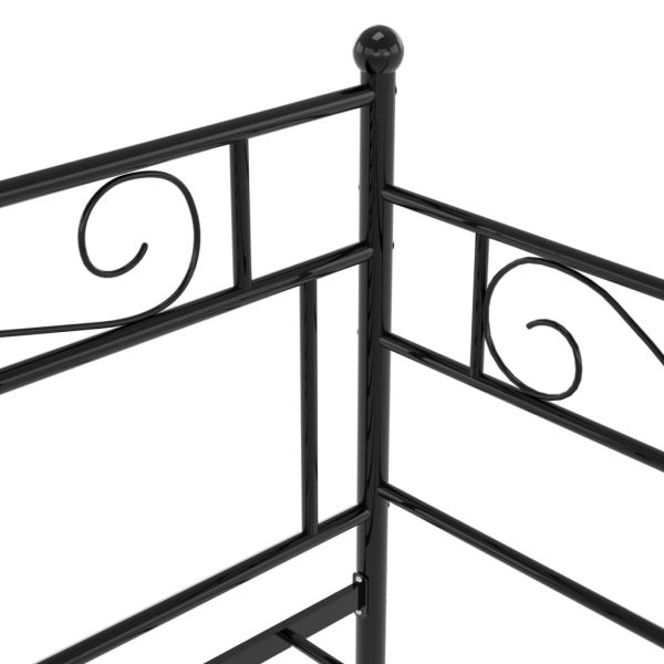 Рамка за разтегателен диван, черна, метал, 90x200 см