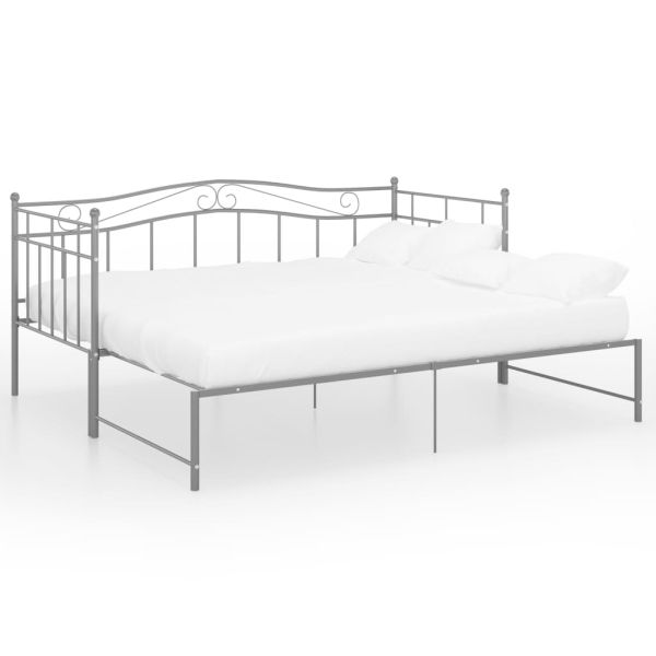 Рамка за легло, разтегателен диван, сива, метал, 90x200 см