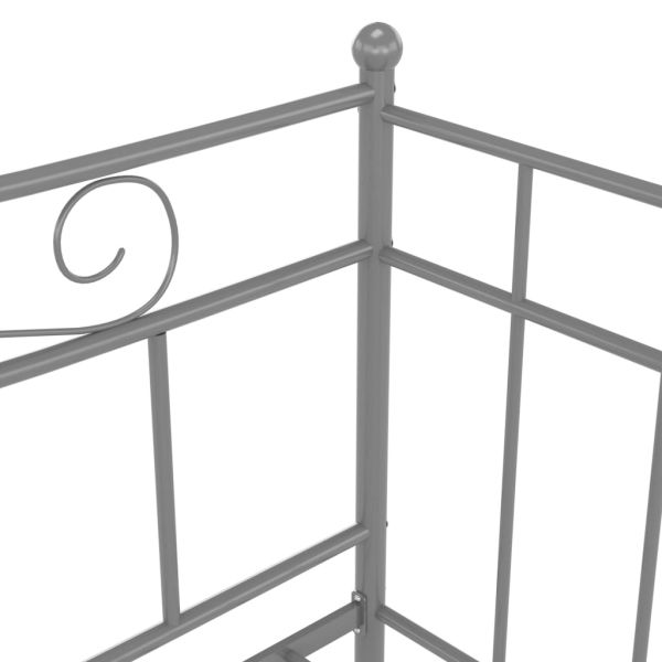 Рамка за легло, разтегателен диван, сива, метал, 90x200 см