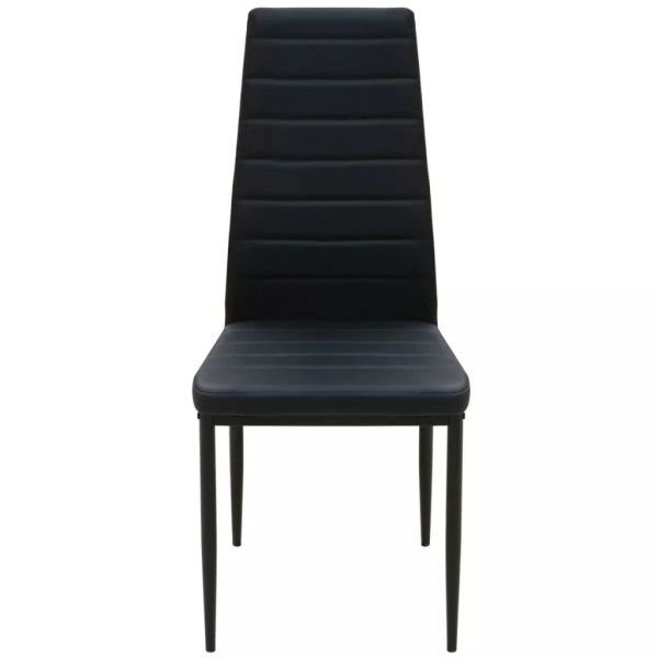 Трапезен комплект, 5 части, маса и 4 стола, черен