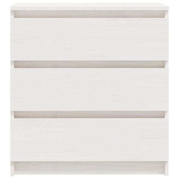 Нощни шкафчета, 2 бр, бели, 60x36x64 см, бор масив