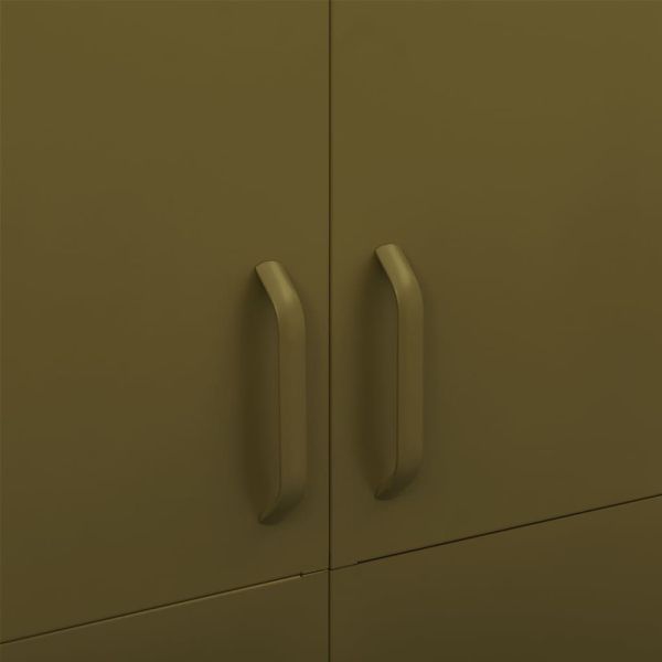 Гардероб, маслиненозелен, 90x50x180 см, стомана