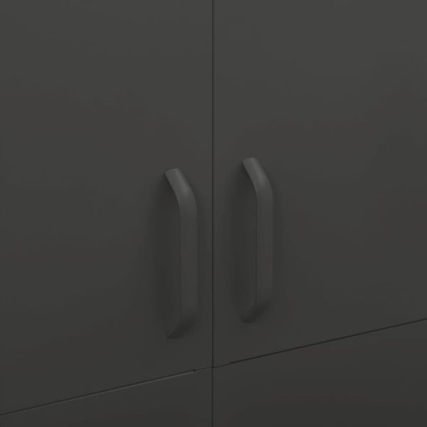 Гардероб, антрацит, 90x50x180 см, стомана