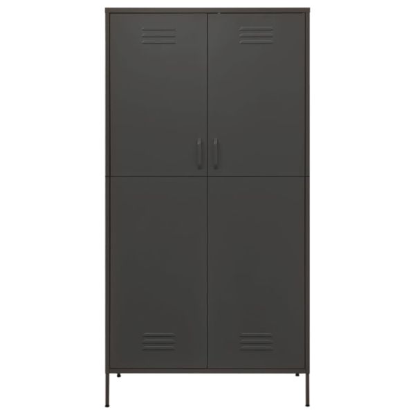 Гардероб, антрацит, 90x50x180 см, стомана