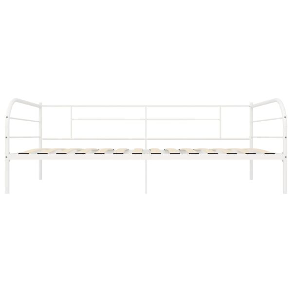 Рамка за дневно легло, бяла, метал, 90x200 см