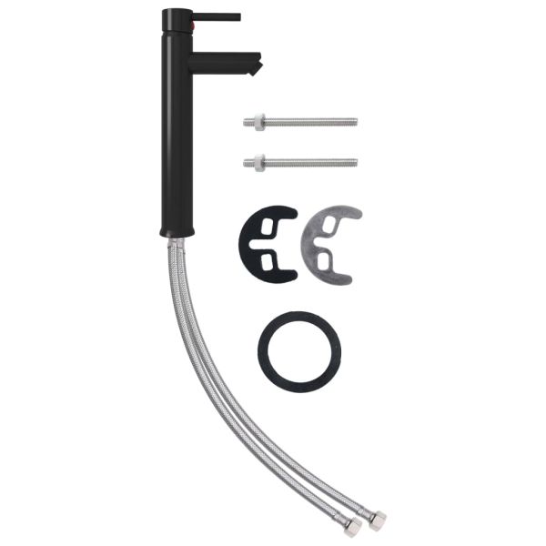 Смесител за баня, черен, 12х30 см