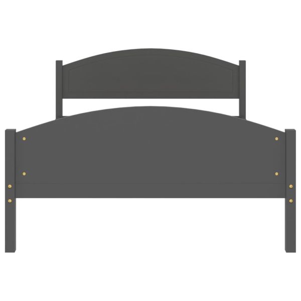 Рамка за легло, тъмносива, бор масив, 120x200 см