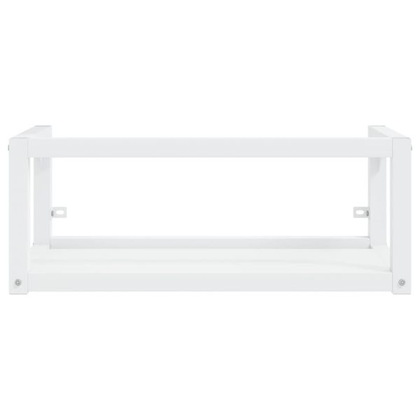 Рамка за мивка за баня стенен монтаж бяла 79x38x31 см желязо