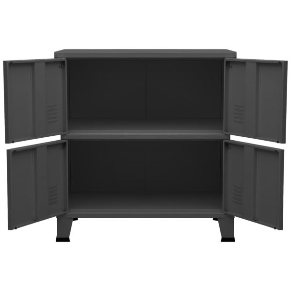 Индустриален скрин за съхранение антрацит 75x40x80 cм стомана