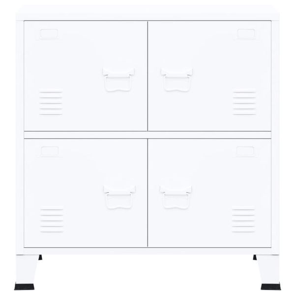 Индустриален скрин за съхранение, бял, 75x40x80 cм, стомана