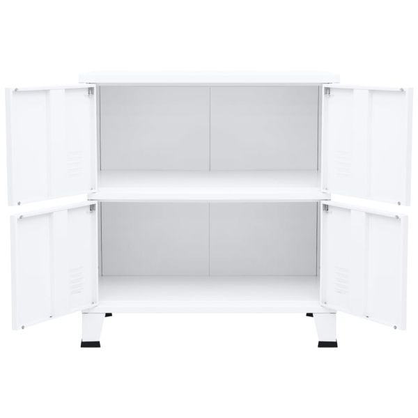 Индустриален скрин за съхранение, бял, 75x40x80 cм, стомана