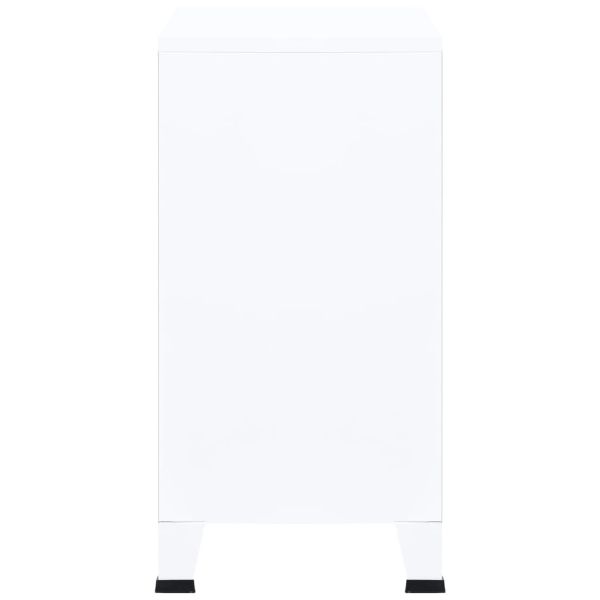 Индустриален скрин за съхранение, бял, 75x40x80 cм, стомана