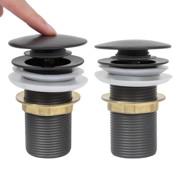 Сифон клик-клак без преливник, сив, 6,4x6,4x9,1 см