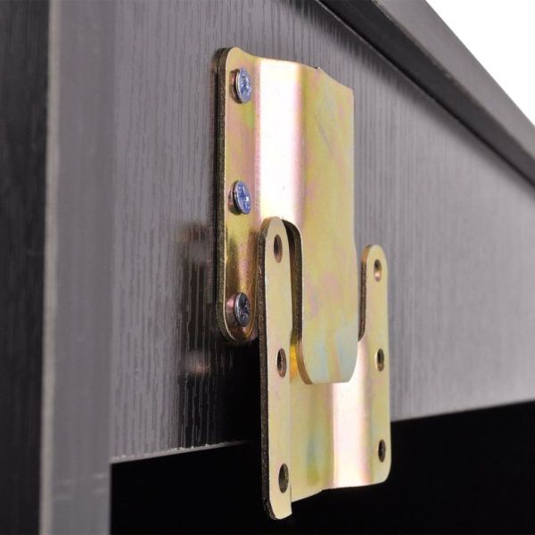 Комплект мебели за баня от 7 части и мивка, черен цвят