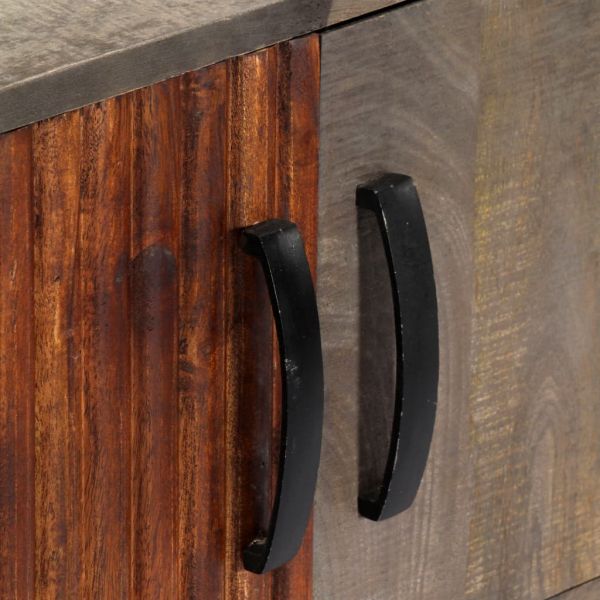 Конзолна маса, сива, 120x35x75 cм, грубо манго масив