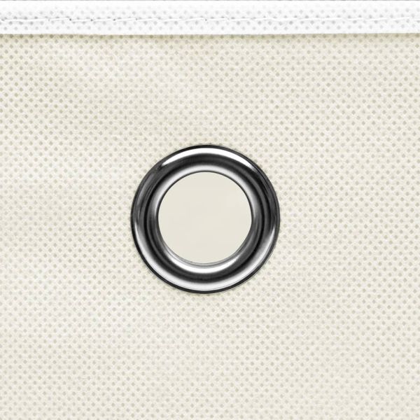 Кутии за съхранение 4 бр бели 32x32x32 см плат