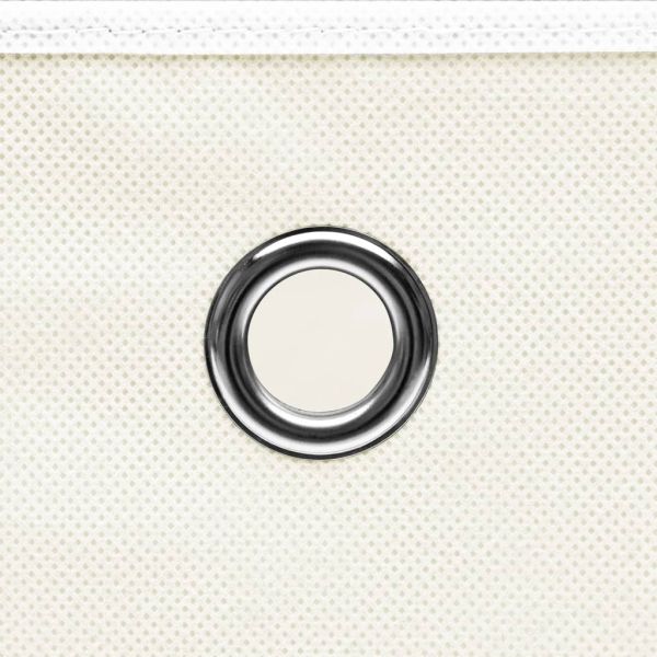 Кутии за съхранение с капаци 4 бр бели 32x32x32 см плат