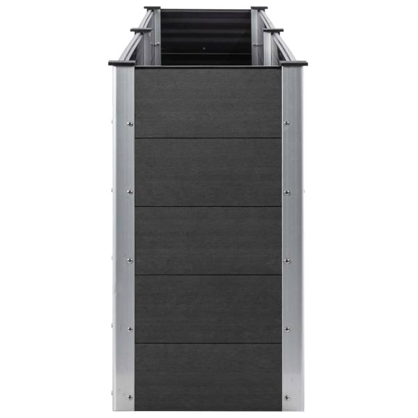 Градинска повдигната леха, 200x100x91 см, WPC, сива