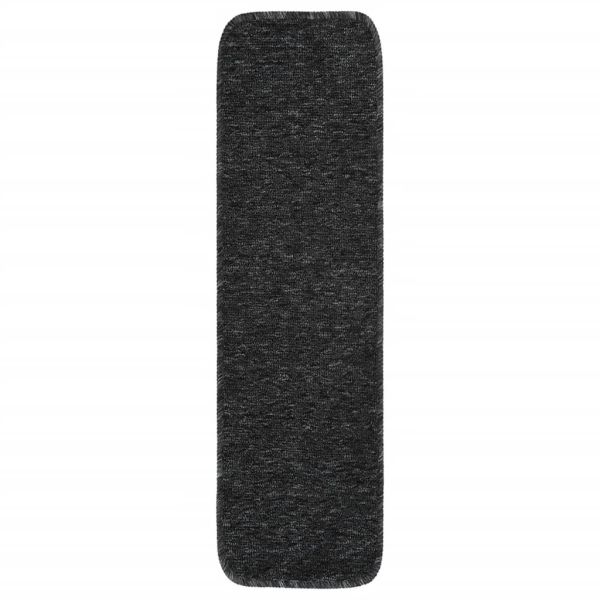 Противоплъзгащи стелки за стълби, 15 бр, 75x20 см, антрацит