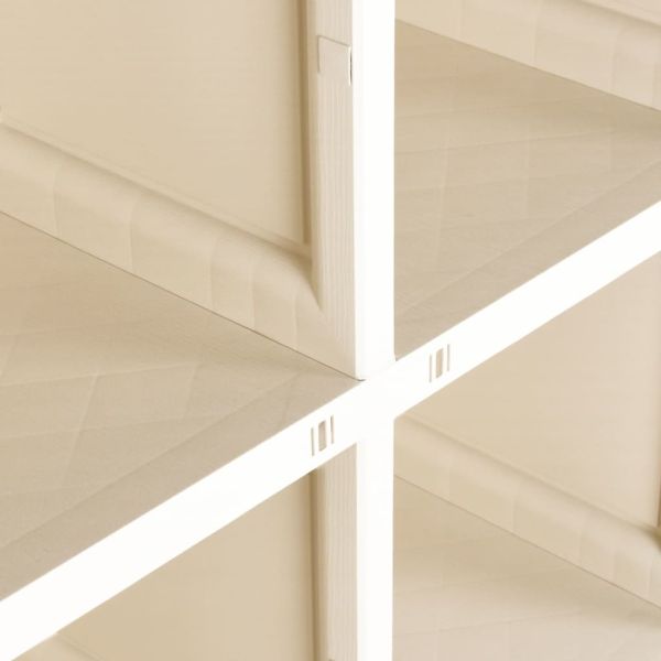 Пластмасов шкаф, 79x43x125 см, дървен дизайн, ванилов лед