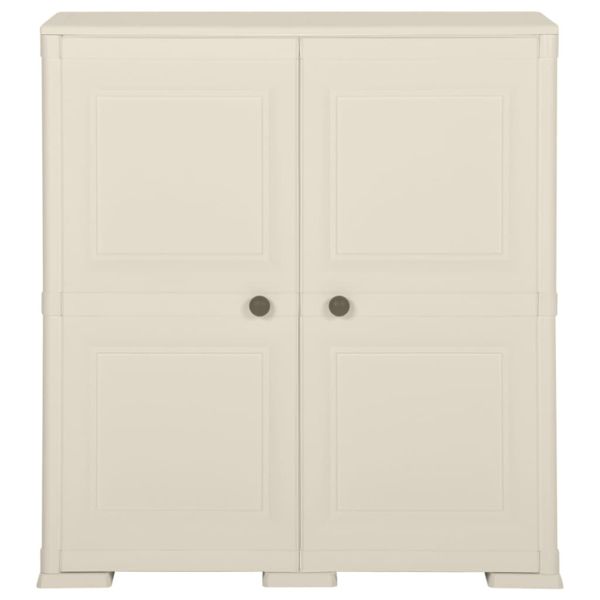 Пластмасов шкаф, 79x43x85,5 см, дървен дизайн, ванилов лед