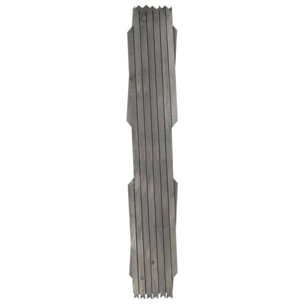 Огради хармоника, 5 бр, сиви, чамова дървесина масив, 180x60 см