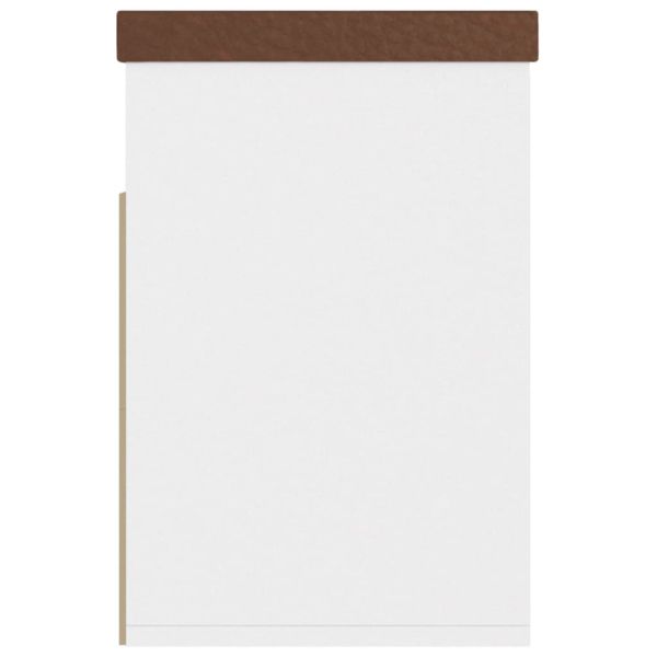 Пейка за обувки с възглавница бяла 80x30x47 см инженерно дърво