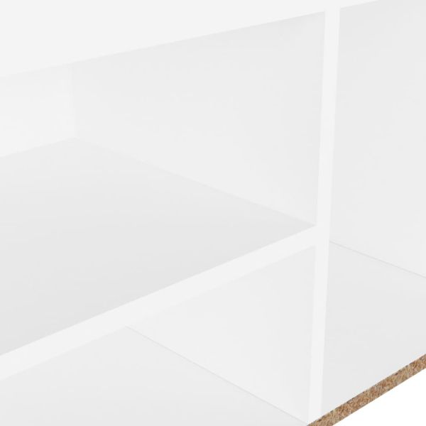 Пейка за обувки с възглавница бяла 80x30x47 см инженерно дърво