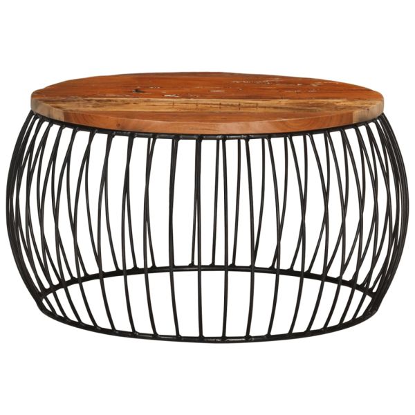 Маса за кафе, Ø68 cм, регенерирано дърво масив