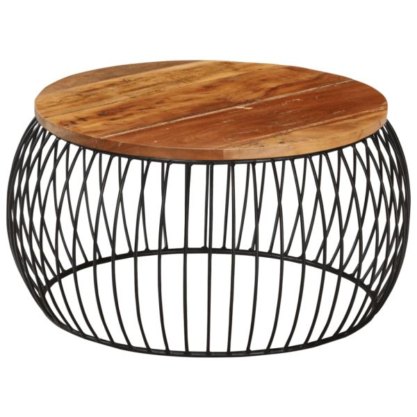 Маса за кафе, Ø68 cм, регенерирано дърво масив