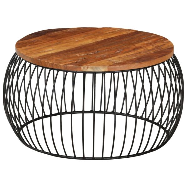 Маса за кафе, Ø68 cм, регенерирано дърво масив