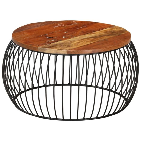 Маса за кафе, Ø68 cм, регенерирано дърво масив