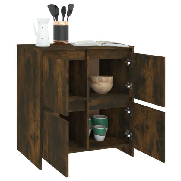 Бюфети, 2 бр, опушен дъб, 70x41x75 см, инженерно дърво