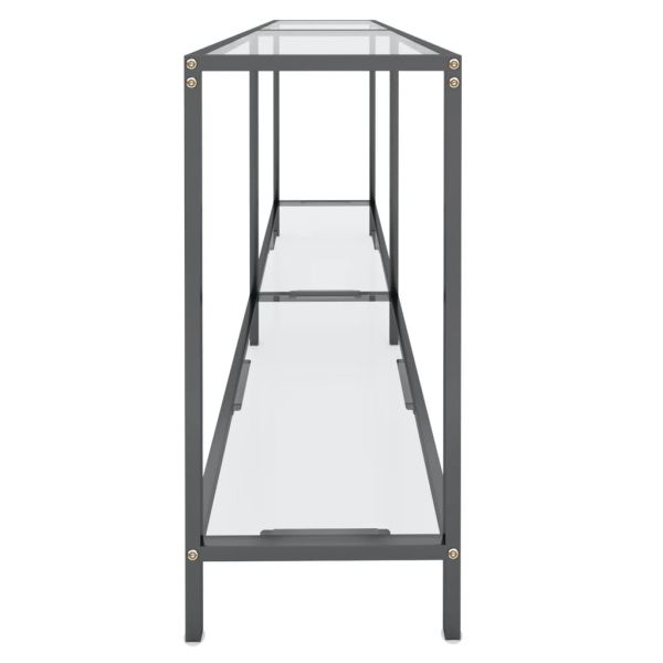 Конзолна маса, прозрачна, 160x35x75,5 cм, закалено стъкло