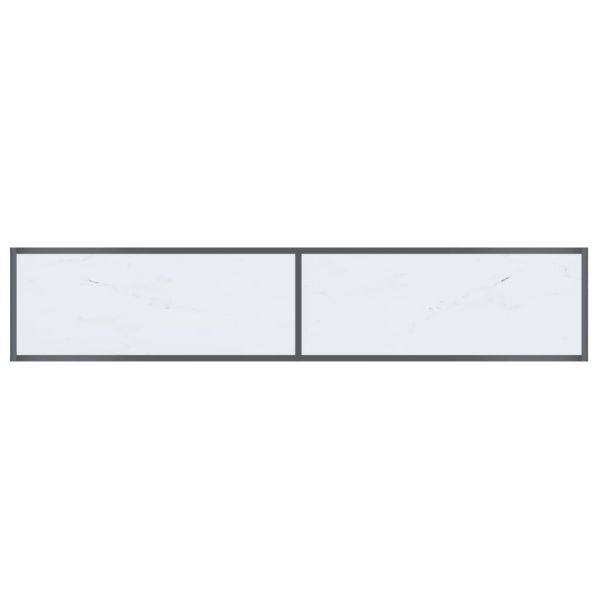 Конзолна маса, бяла, 180x35x75,5 cм, закалено стъкло