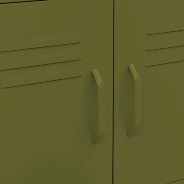 Шкаф за съхранение, маслиненозелен, 60x35x56 см, стомана