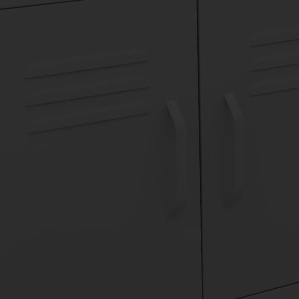 Шкаф за съхранение, черен, 60x35x56 см, стомана