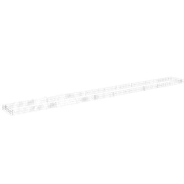 Габион повдигната леха, поцинкована стомана, 1000x100x20 cм