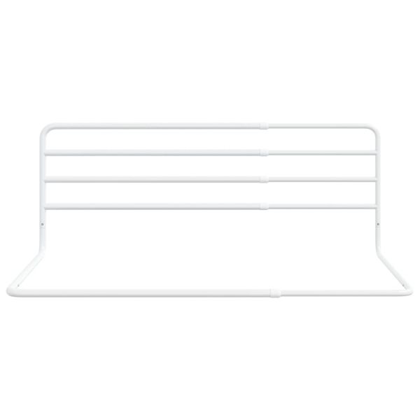 Ограничител за детско легло, бял, (76-137)x55 см, желязо