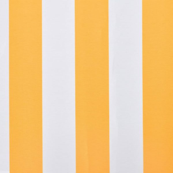 Платно за тента, жълто и бяло, 6x3 м (рамка не е включена)