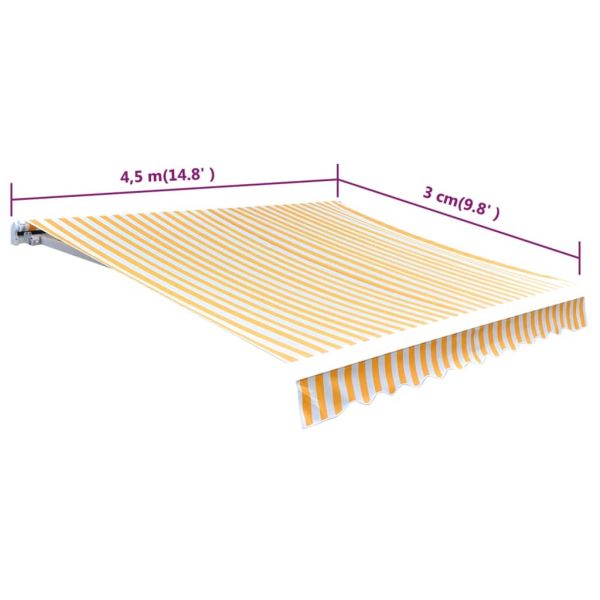 Платно за тента, оранжево и бяло, 450x300 см