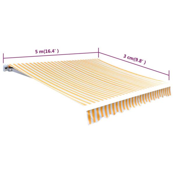 Платно за тента, оранжево и бяло, 500x300 см