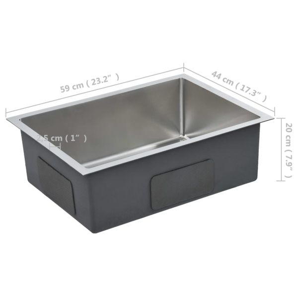 Ръчно изработена кухненска мивка, неръждаема стомана