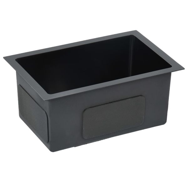 Ръчно изработена кухненска мивка, черна, неръждаема стомана