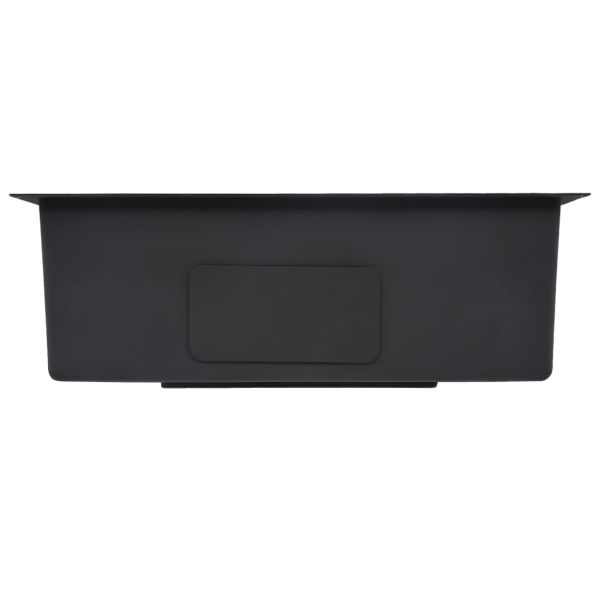 Ръчно изработена кухненска мивка, черна, неръждаема стомана