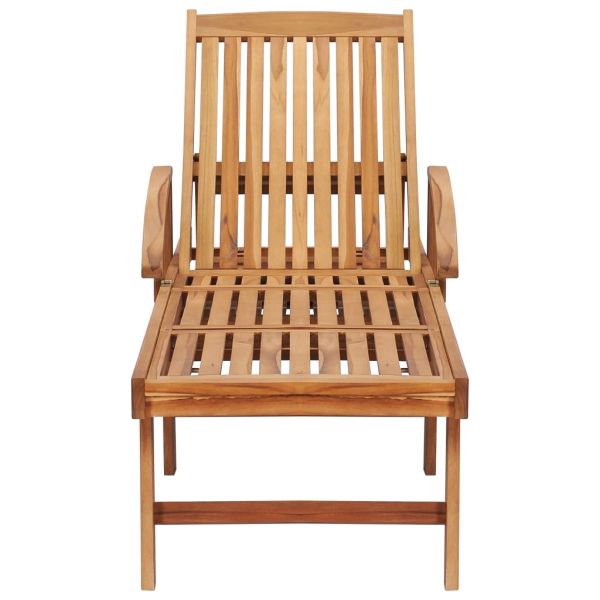 Шезлонг с масички, 2 бр, тиково дърво масив