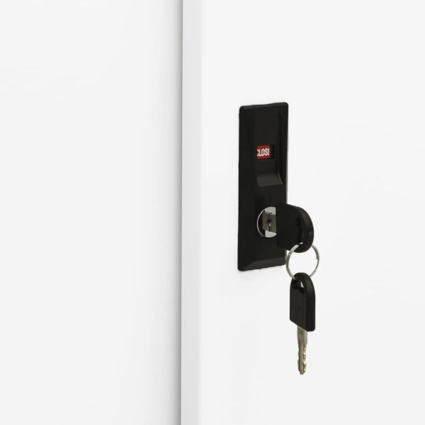 Офис шкаф с плъзгаща се врата, бял, 90x40x90 см, стомана